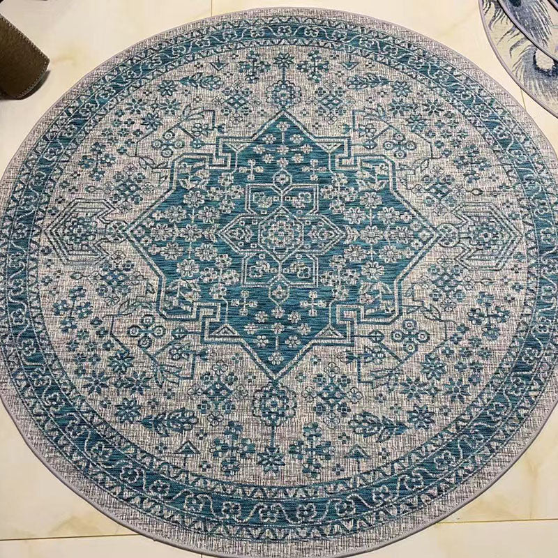 Fancy Morocco Rug Americana Print Polyester Area Carpet Easy Care Washable Rug for Living Room