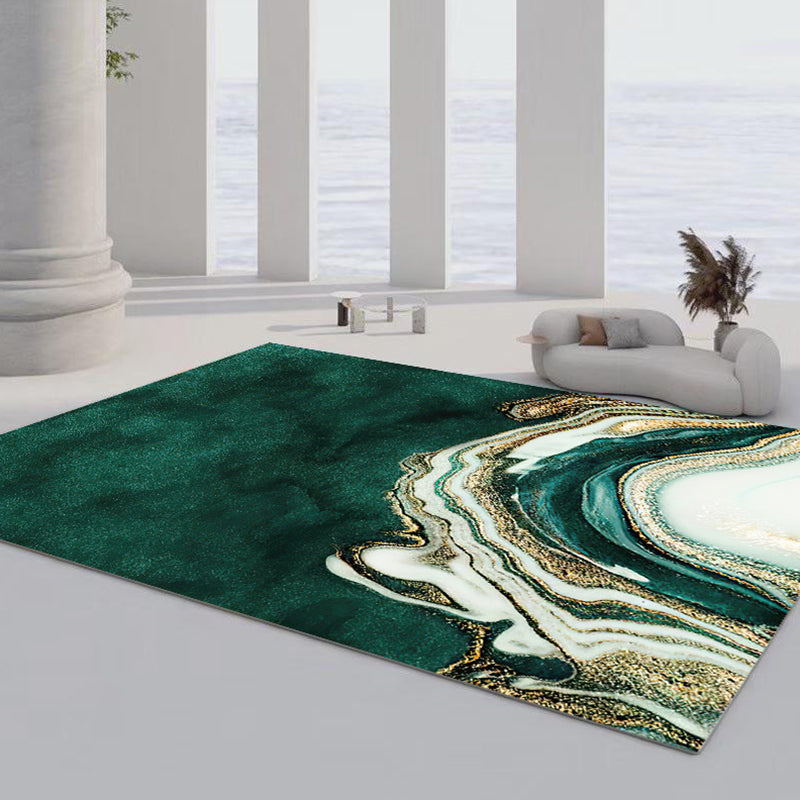 Contemporary Flowing Water Print Carpet Polyester Rug Non-Slip Backing Indoor Carpet for Living Room