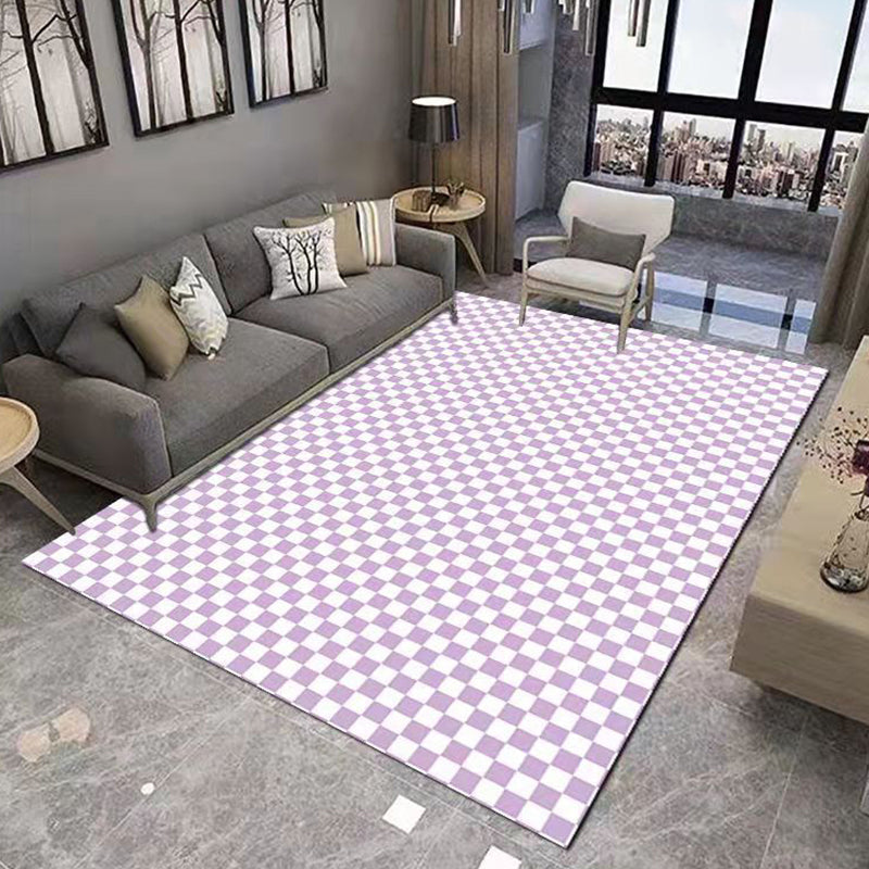 Green Modern Area Carpet Geometric Pattern Polyester Area Rug Non-Slip Rug for Home Decor