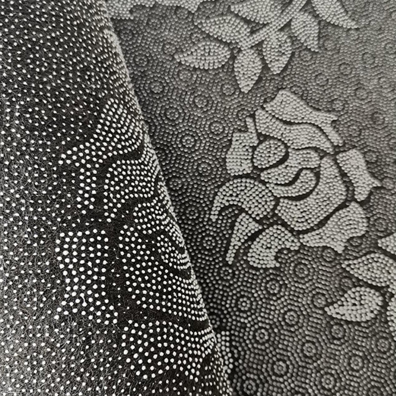 Modern Geometric Pattern Rug Black Polyester Area Carpet Non-Slip Backing Rug for Home Decor