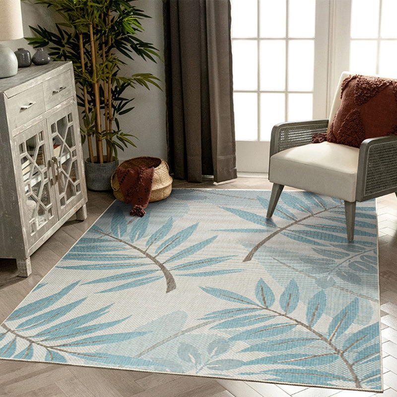 Green Tone Modern Rug Classic Plant Printed Carpet Stain Resistant Area Carpet for Living Room