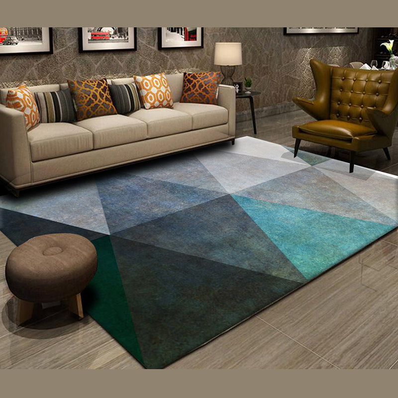 Trendy Home Decoration Carpet Geometric Pattern Area Rug Polyester Stain Resistant Indoor Carpet