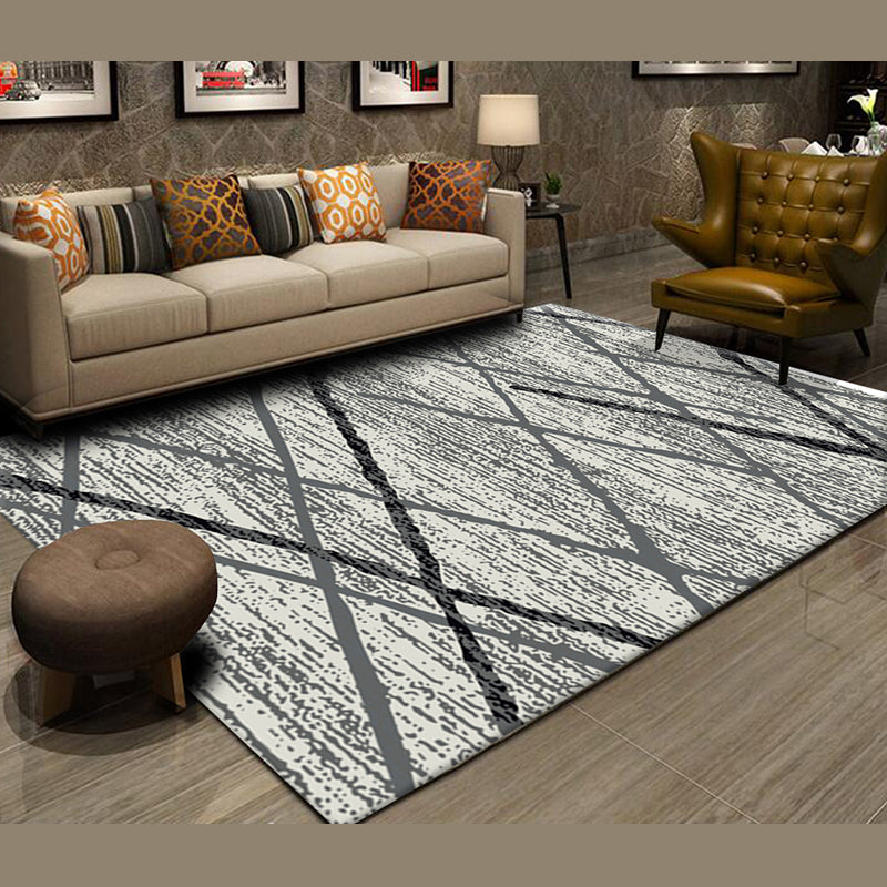 Trendy Home Decoration Carpet Geometric Pattern Area Rug Polyester Stain Resistant Indoor Carpet