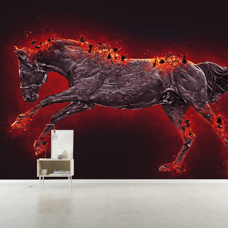 Horse Illustration Wall Mural Home Living Room Bedroom Decals, Water Resistant