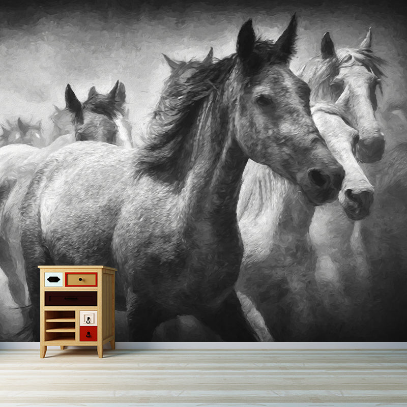 Horse Illustration Wall Mural Home Living Room Bedroom Decals, Water Resistant