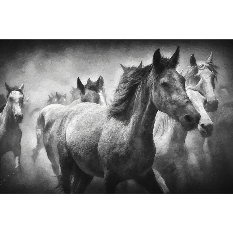 Horse Illustration Wall Mural Home Living Room Bedroom Decals, Water Resistant