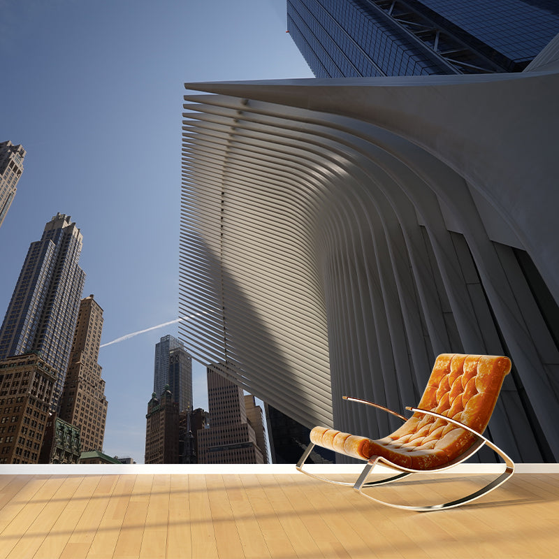 New York City Architecture Murals Contemporary Wall Covering for Sitting Room