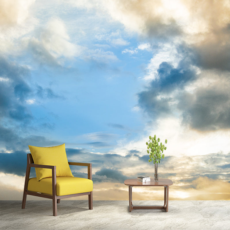 Modern Style Cloudy Sky Scenery Mural Wallpaper Environmental Living Room Decoration