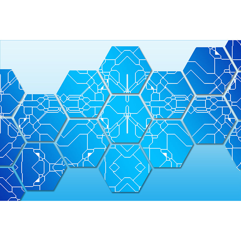 Geometry Wallpaper Mural Contemporary Wall Covering for Study Room, Water Resistant