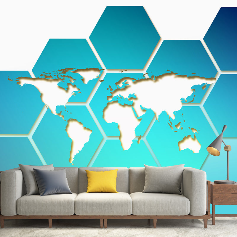 Geometry Wallpaper Mural Contemporary Wall Covering for Study Room, Water Resistant