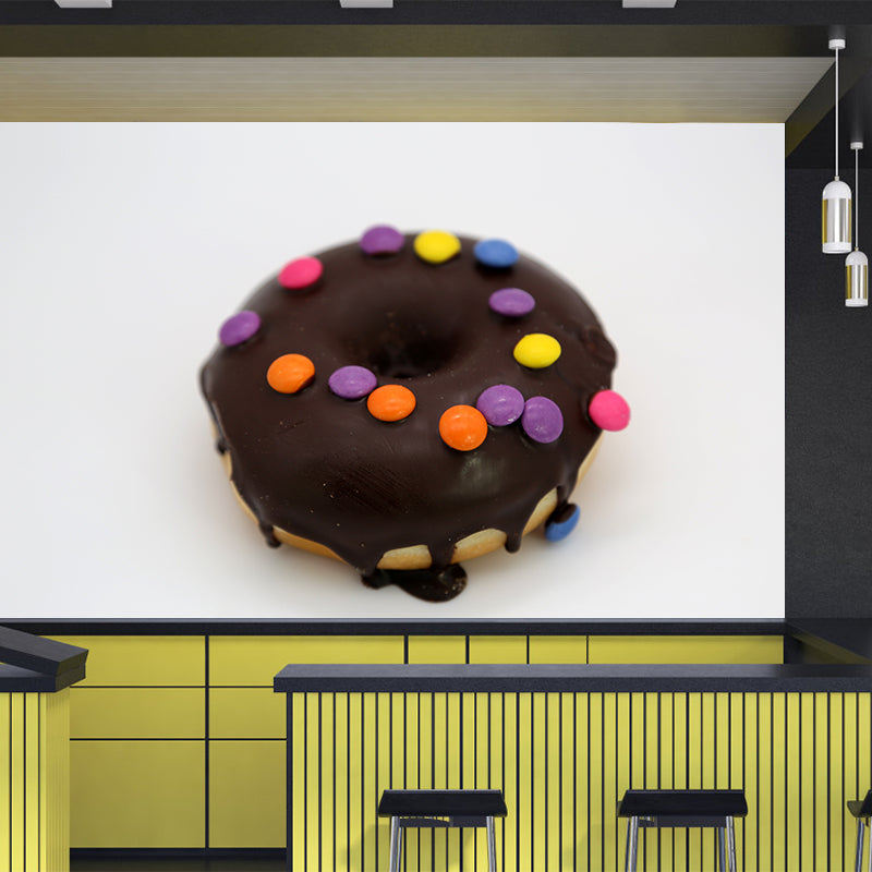 Sweet Donut Mural Wallpaper for Commercial Cake Shop, Custom Size Available