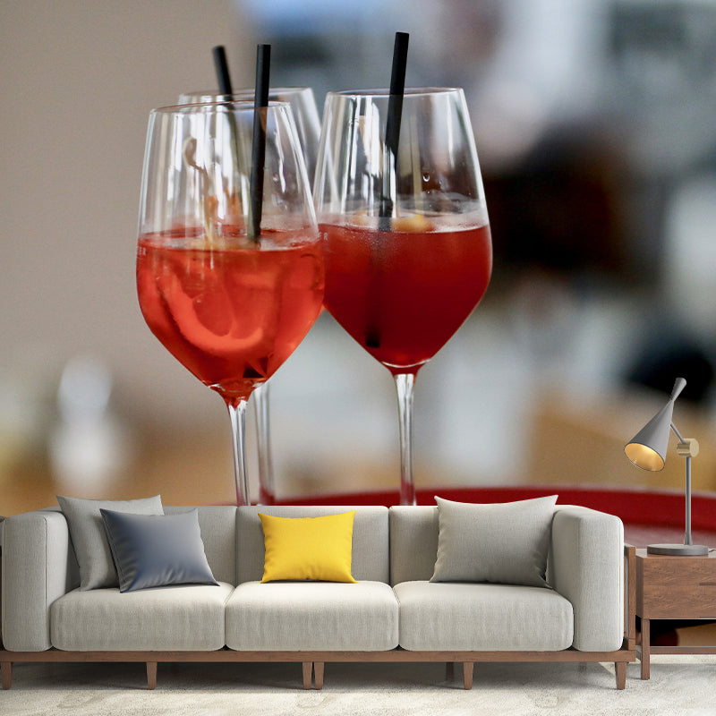 Contemporary Style Wine Wallpaper Mural Decal for Bar, Custom Size Available