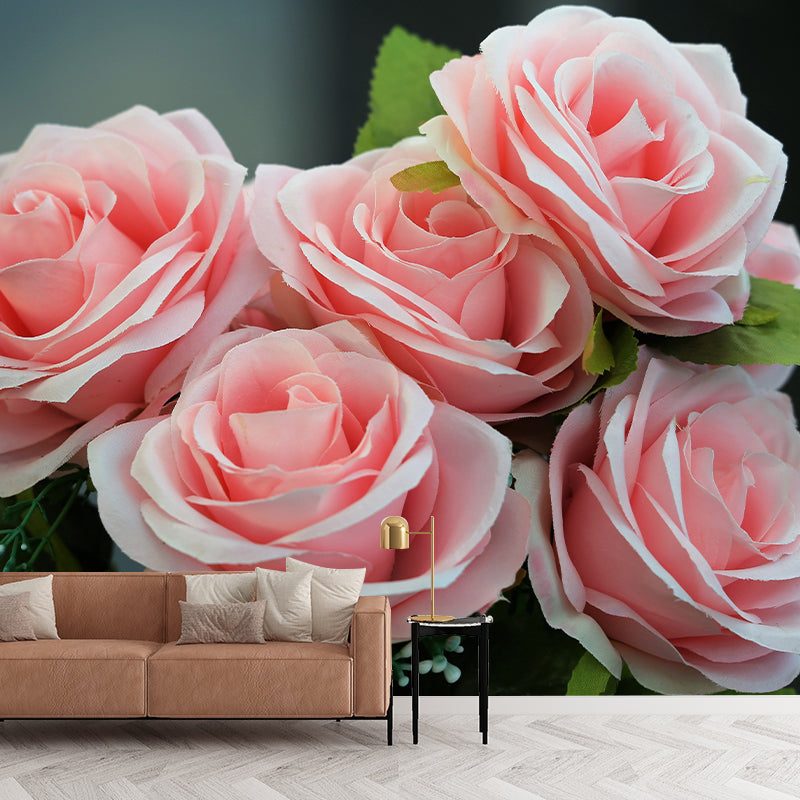 Blooming Rose Wall Mural Wallpaper for Girl Bedroom, Custom Size Available