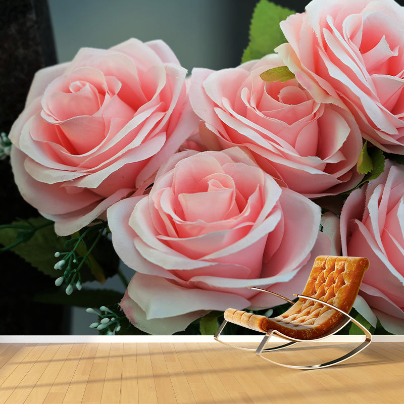 Blooming Rose Wall Mural Wallpaper for Girl Bedroom, Custom Size Available