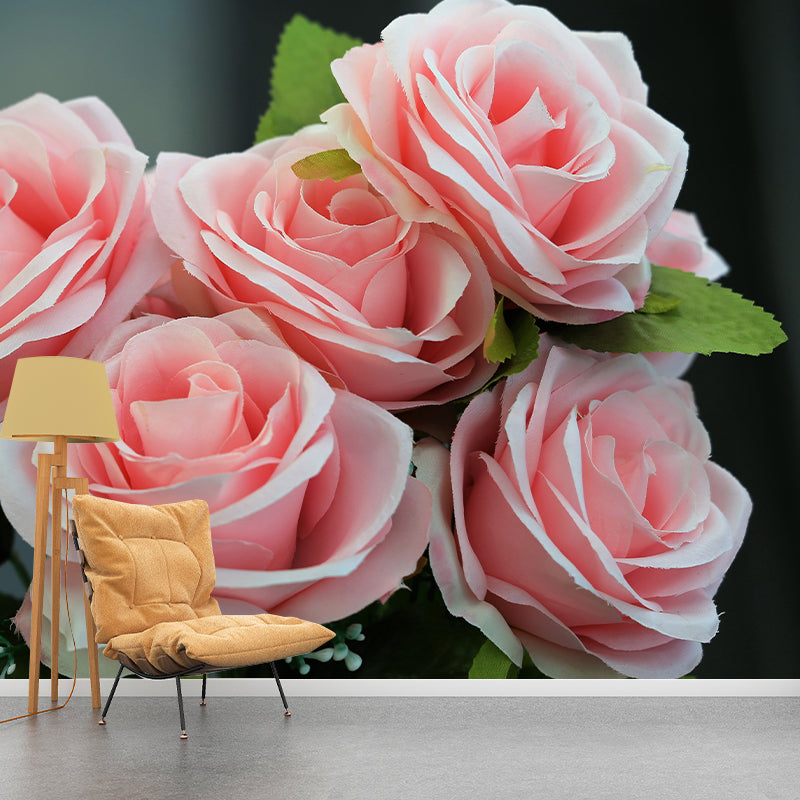 Blooming Rose Wall Mural Wallpaper for Girl Bedroom, Custom Size Available