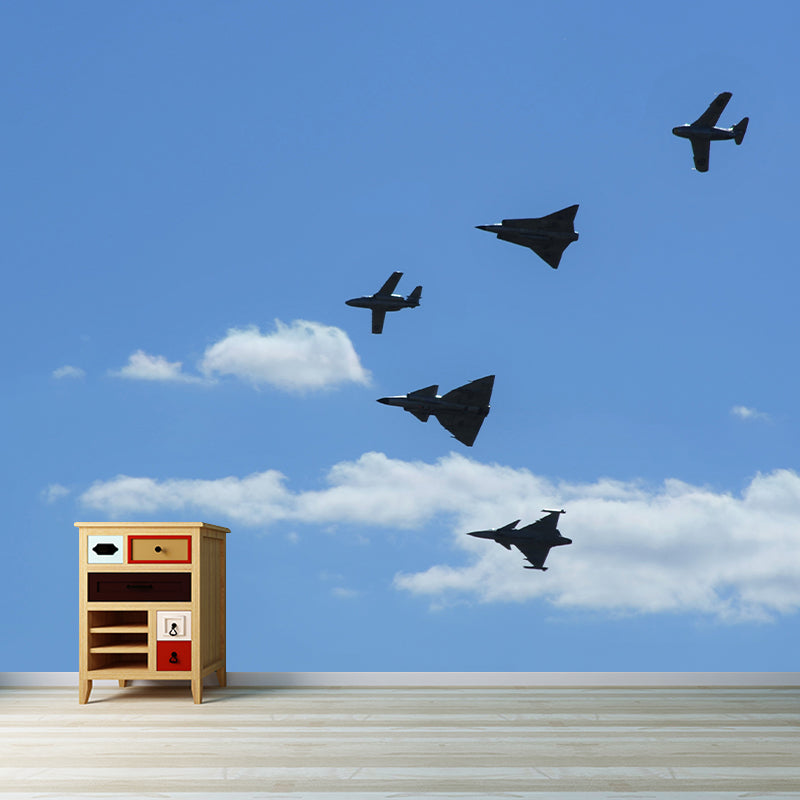 Air Plane Mural Wallpaper for Sleeping Room Decoration, Personalized Size