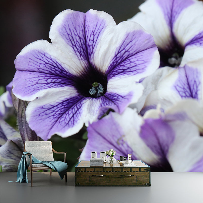 Petunia Blossom Mural Wall Paper Home Decorations for Kitchen Sitting Room