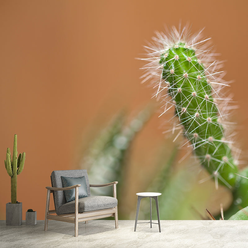 Green Plants Photography Murals Wallpaper Moisture Resistant for Bedroom