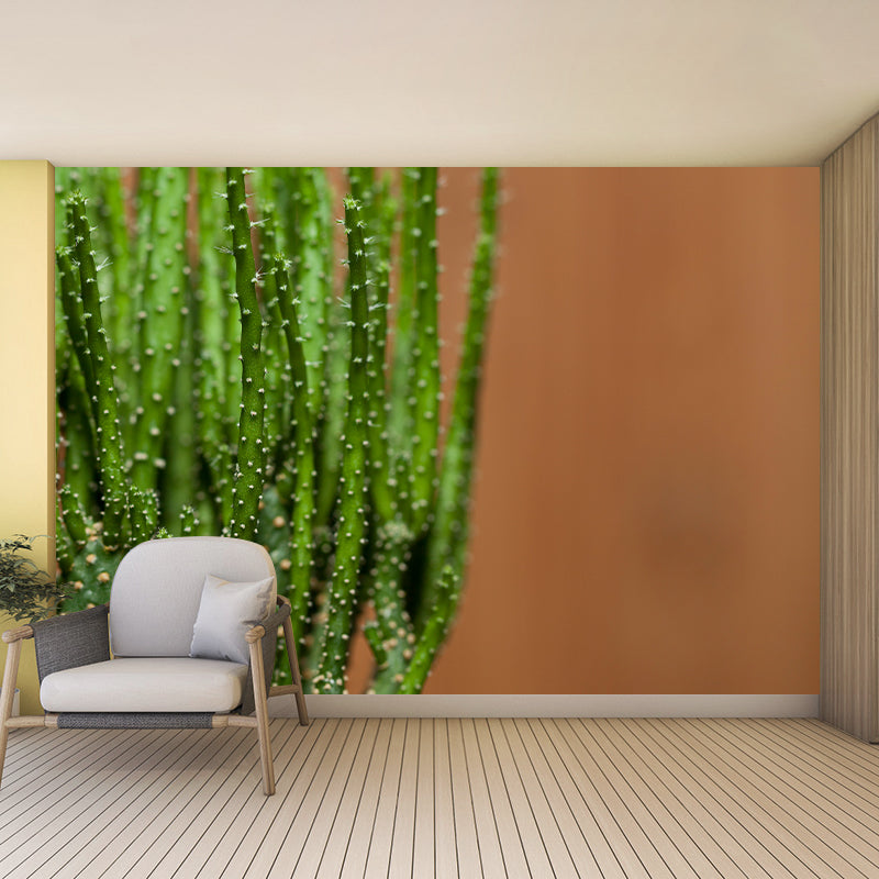 Green Plants Photography Murals Wallpaper Moisture Resistant for Bedroom