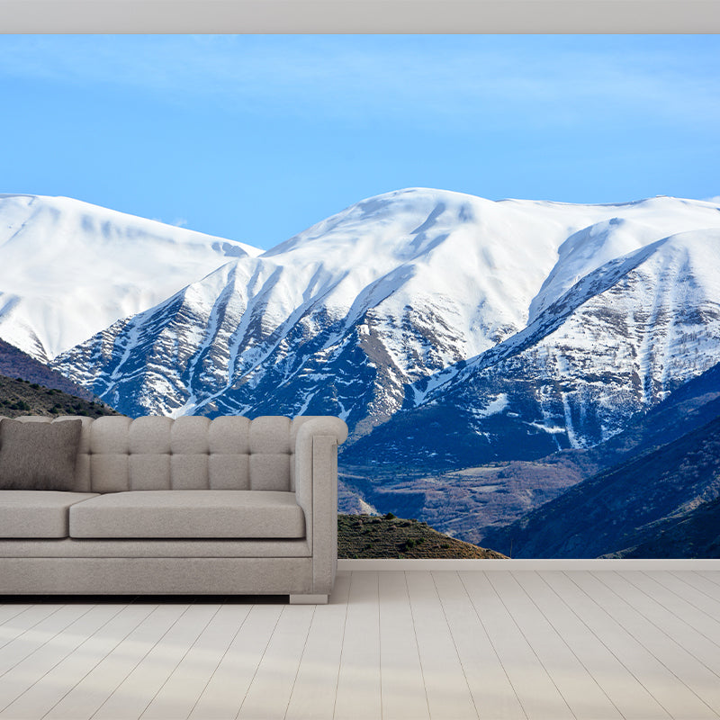 Nature Snow Mountain Wall Mural Mildew Resistant for Sitting Room Bedroom