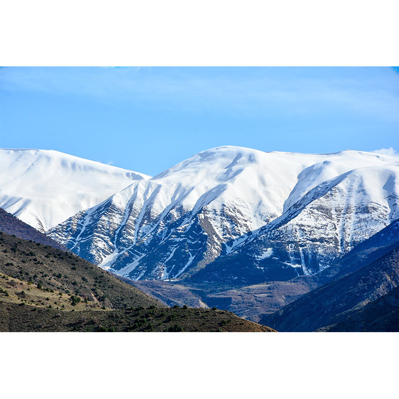 Nature Snow Mountain Wall Mural Mildew Resistant for Sitting Room Bedroom