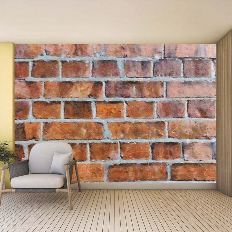 Industrial Style Brick Wall Mural for Sitting Room Kitchen, Stain Resistant