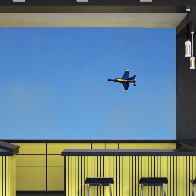 Modern Style Airplane Mural Decal Water Resistant Decor for Meeting Room