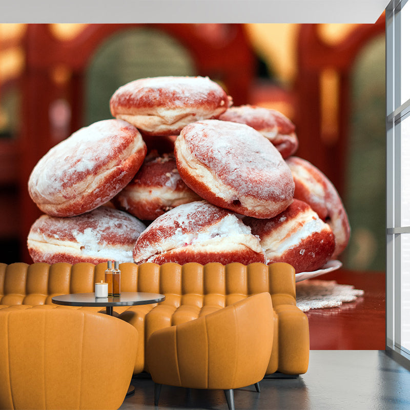 Sweet Dessert Mural Wallpaper Water Resistant Wall Covering for Dessert Shop, Personalised Size