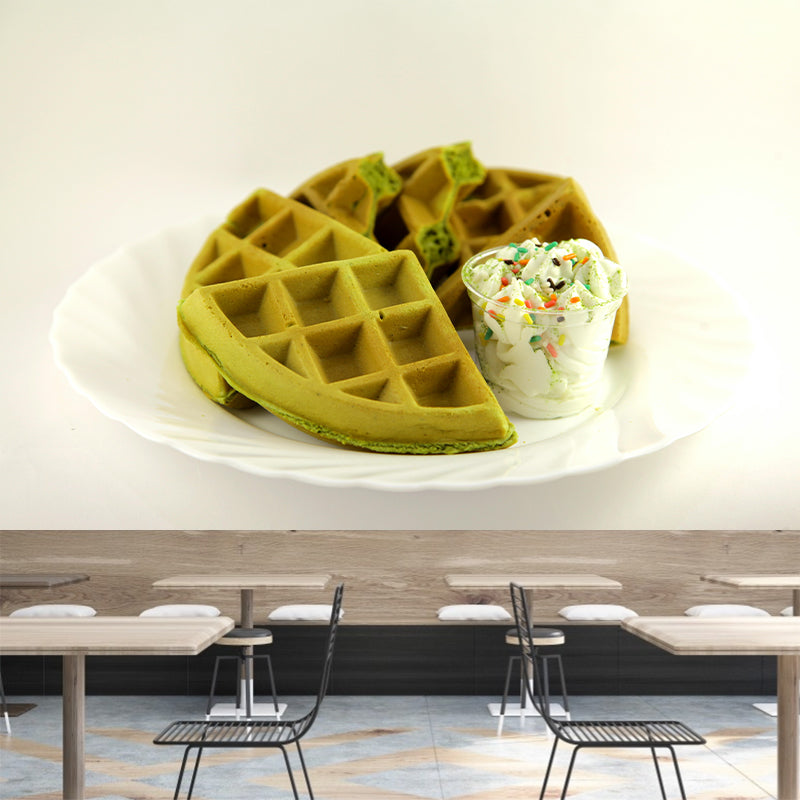 Delicious Waffles Stain Resistant Mural Decal Modern Wall Decor for Commercial Use