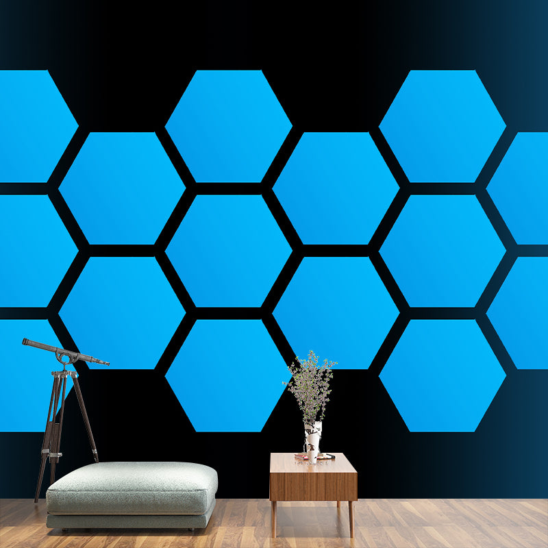 Hexagons Geometry Contemporary Mural Wallpaper for Home Decoration, Waterproofing