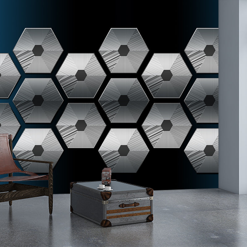 Hexagons Geometry Contemporary Mural Wallpaper for Home Decoration, Waterproofing