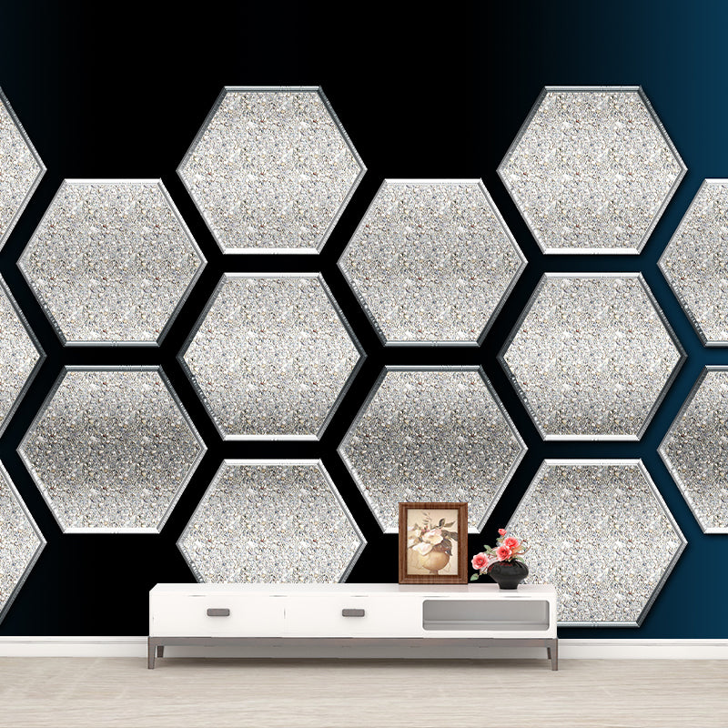 Hexagons Geometry Contemporary Mural Wallpaper for Home Decoration, Waterproofing