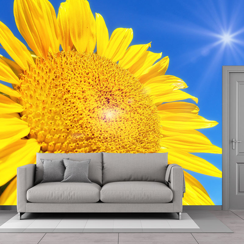 Blooming Sunflower Mural Wallpaper Environmental Contemporary for Bedroom