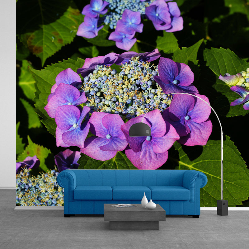 Blooming Hydrangea Mural Wallpaper Environmental Contemporary for Bedroom