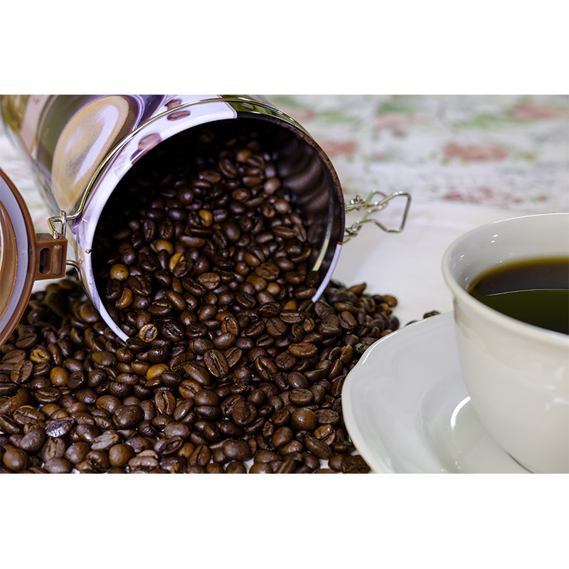 Horizontal Photography Coffee Beans Mural Wallpaper Mildew Resistant for Coffee Shop