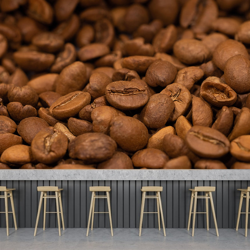 Commercial Use Coffee Beans Mural Wallpaper Eco-friendly for Coffee Shop