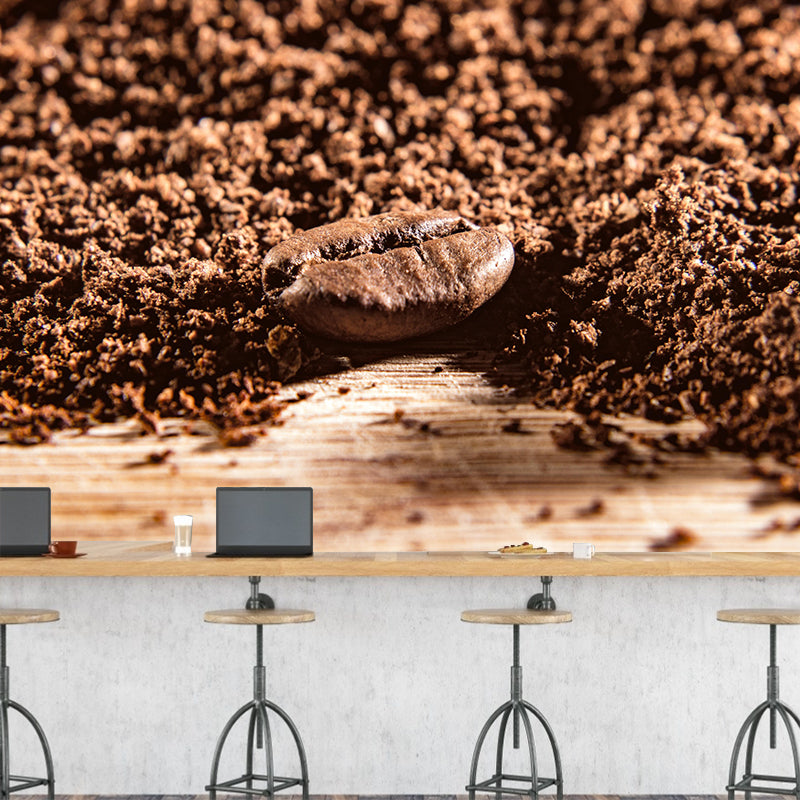 Commercial Use Coffee Beans Mural Wallpaper Eco-friendly for Coffee Shop