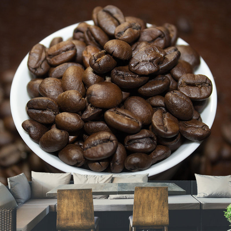 Horizontal Photography Coffee Beans Mural Mildew Resistant for Coffee Shop