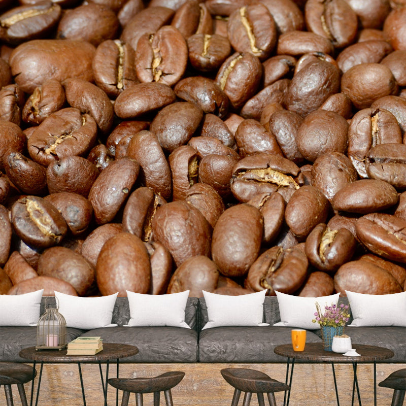 Coffee Beans Mural Eco-friendly Wallpaper Commercial Use Coffee Shop Decoration