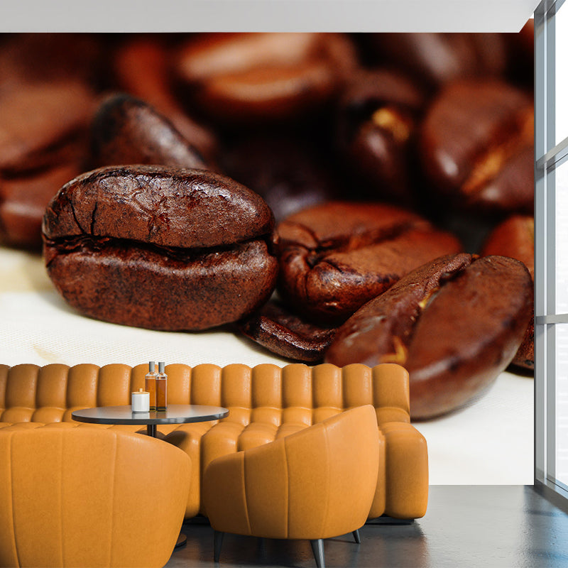 Coffee Beans Mural Eco-friendly Wallpaper Commercial Use Coffee Shop Decoration