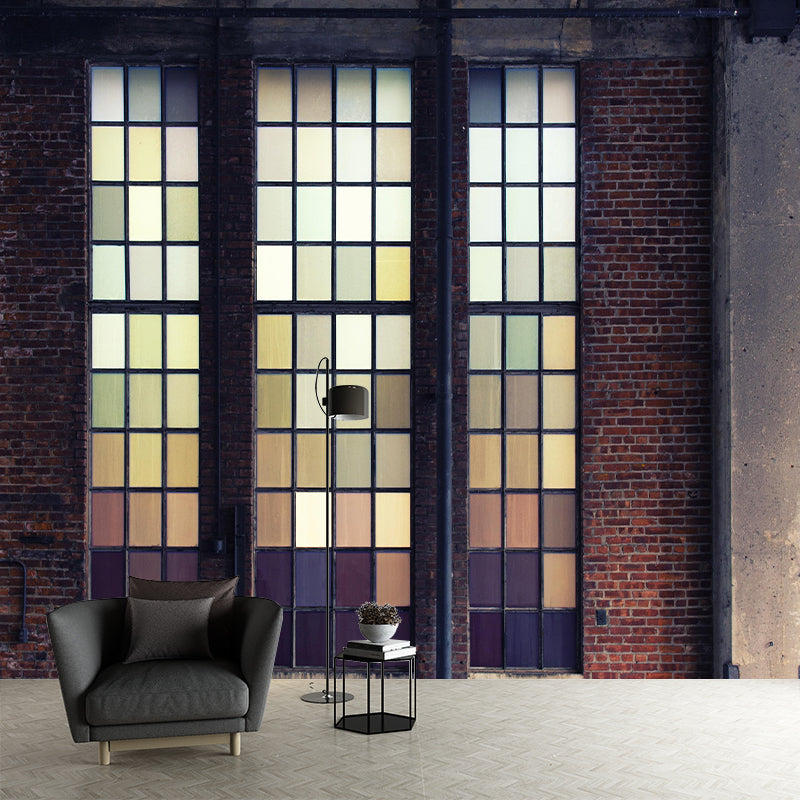 City Construction Mural Wallpaper Mildew Resistant Wall Covering for Bedroom