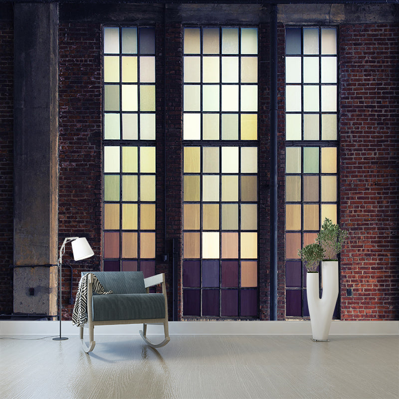 City Construction Mural Wallpaper Mildew Resistant Wall Covering for Bedroom