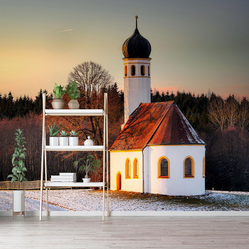 City Construction Mural Wallpaper Mildew Resistant Wall Covering for Bedroom