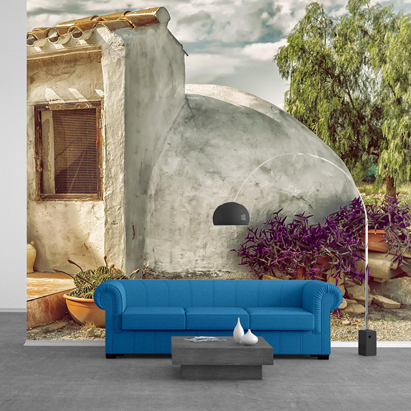 Construction Mural Wallpaper Mildew Resistant Modern Style Living Room Decoration