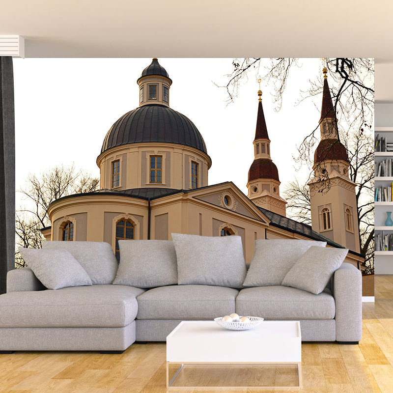 Construction Mural Wallpaper Mildew Resistant Modern Style Living Room Decoration