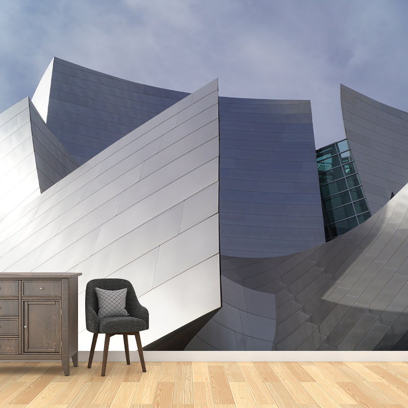 American City Architecture Mural Mildew Resistant Wallpaper for Meeting Room