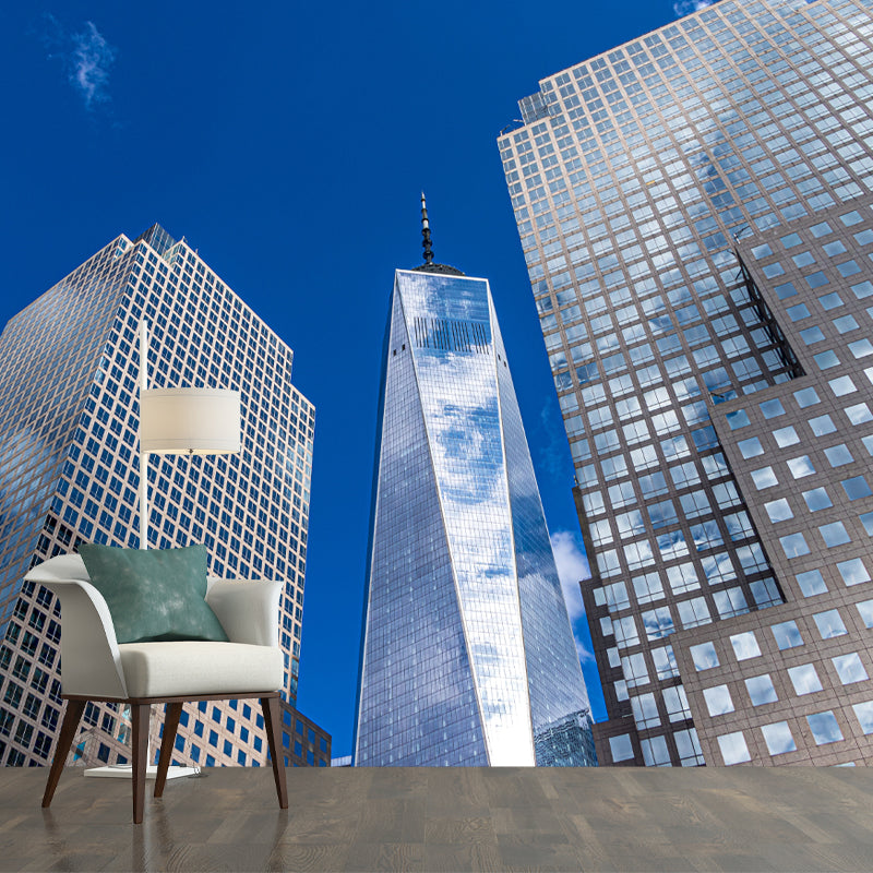 American City Architecture Mural Mildew Resistant Wallpaper for Meeting Room