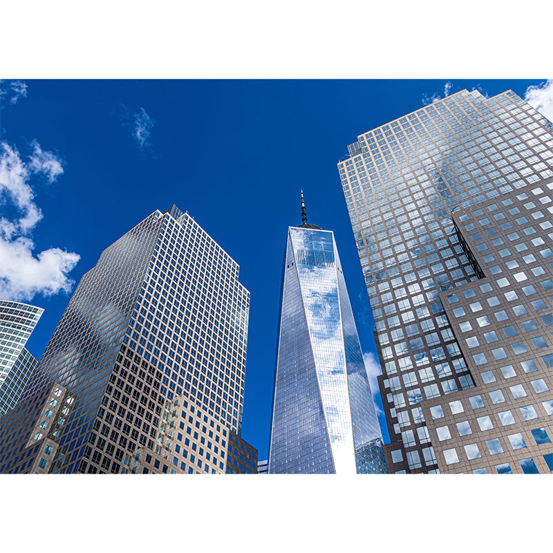 American City Architecture Mural Mildew Resistant Wallpaper for Meeting Room