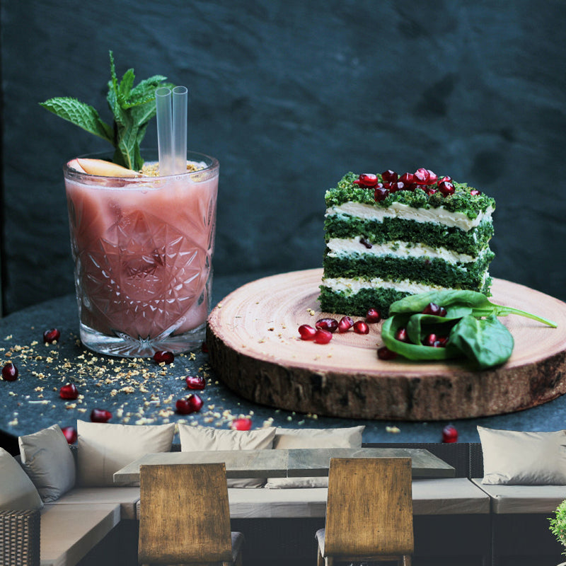 Minimalism Style Cake Dessert Mural for Dessert Shop Baking Shop, Waterproofing