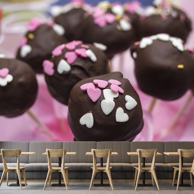 Small Cake Dessert Mural Modern Style Wall Covering for Dessert Shop, Waterproofing